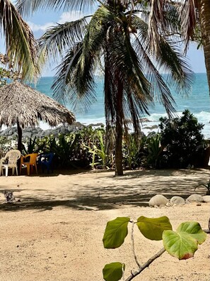 Sun-loungers, beach towels