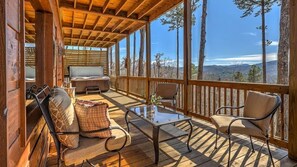 Terrace/patio - Cabin in the Blue Ridge Mountains; Hot Tub & Mnt views

10% OFF WKLY STAY (Morganton)