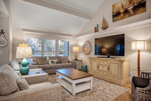 Villa, Multiple Beds, Kitchen, Golf View (2426 Inland Harbour) | Living area | 42-inch flat-screen TV with digital channels - 2426 Inland Harbour at The Sea Pines Resort (Hilton Head Island)