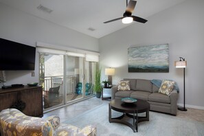 Villa, Multiple Beds, Balcony, Garden View (1718 Bluff Villas) | Living area | 42-inch flat-screen TV with digital channels - 1718 Bluff Villas at The Sea Pines Resort (Hilton Head Island)
