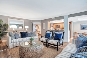 Villa, Multiple Beds, Kitchen, Garden View (1650 Bluff Villas) | Living area | 42-inch flat-screen TV with digital channels