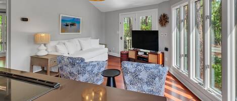 Villa, 2 Queen Beds, Kitchen (2050 Deer Island) | Living area | 42-inch flat-screen TV with digital channels