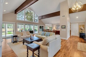 House, Multiple Beds, Kitchen, Pool View (8 Heritage Court) | Living area | 42-inch flat-screen TV with digital channels - 8 Heritage Court at The Sea Pines Resort (Hilton Head Island)