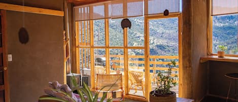 Exclusive-Ferienhütte, 1 Queen-Bett, Whirlpool, Bergblick