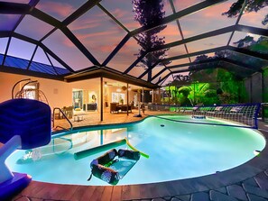 Piscine extérieure, piscine chauffée