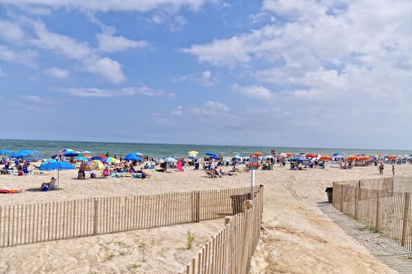 Chaises longues, serviettes de plage