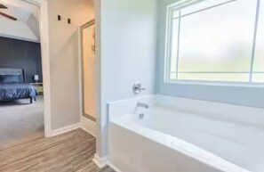 Hair dryer, towels, toilet paper