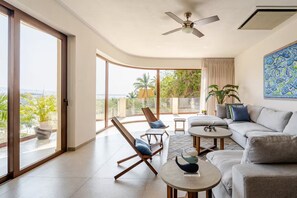 Appartement Deluxe, vue plage | Coin séjour