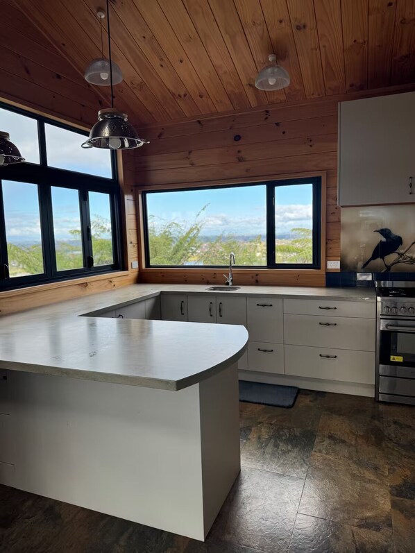 Microwave, oven, stovetop, dishwasher - The Wood House Loft (Ngaruawahia)