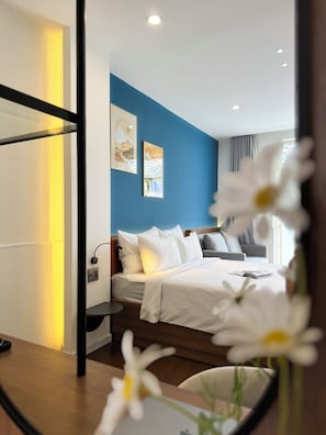 Studio Deluxe | Phòng tắm | Buồng tắm vòi sen, đồ dùng nhà tắm miễn phí, máy sấy tóc 