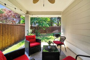 Terrace/patio - Spacious, pet-friendly Frisco–McKinney home | Sleeps 9<br>3 bedrooms + flex room, 2 baths, 2 living areas, office spaces, fast Wi-Fi, and a full kitchen with island. Minutes from Craig Ranch, PGA, The Star, shopping, and dining—perfect for families o (McKinney)