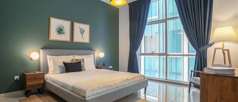 1 غرفة نوم ومكواة/لوح كي وواي فاي وملاءات أسرّة