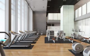 Fitness facility - Blueground | DIFC, pool, nr Dubai Frame (Dubai)