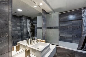 Hair dryer, towels