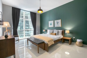 1 غرفة نوم ومكواة/لوح كي وواي فاي وملاءات أسرّة