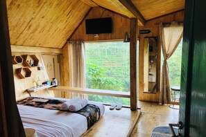 Standaard huisje | Een bureau, gratis wifi, beddengoed