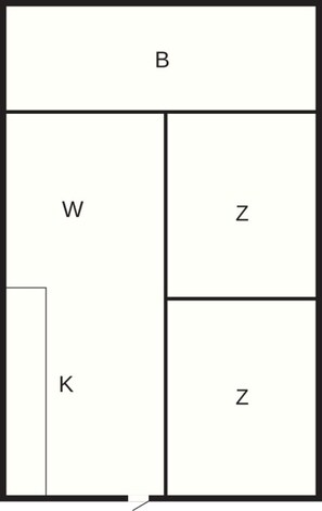Klassiek huis, 2 slaapkamers | Grondplan