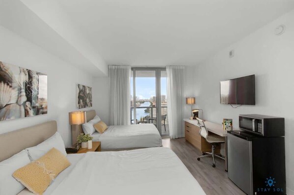 Desk, iron/ironing board, travel crib, WiFi