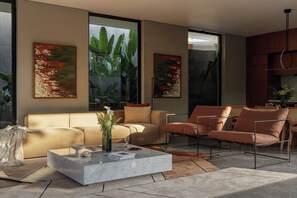 Villa, 2 Bedrooms, Private Pool, Garden View | Living area | 42-inch Smart TV with digital channels - Nova by OXO (Canggu)