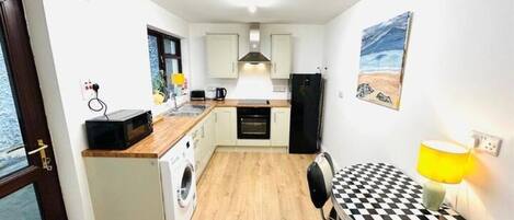 Microwave, oven, paper towels