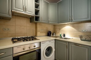 Apartamento urbano | Cozinha americana privada | Cafeteira/chaleira, chaleira elétrica