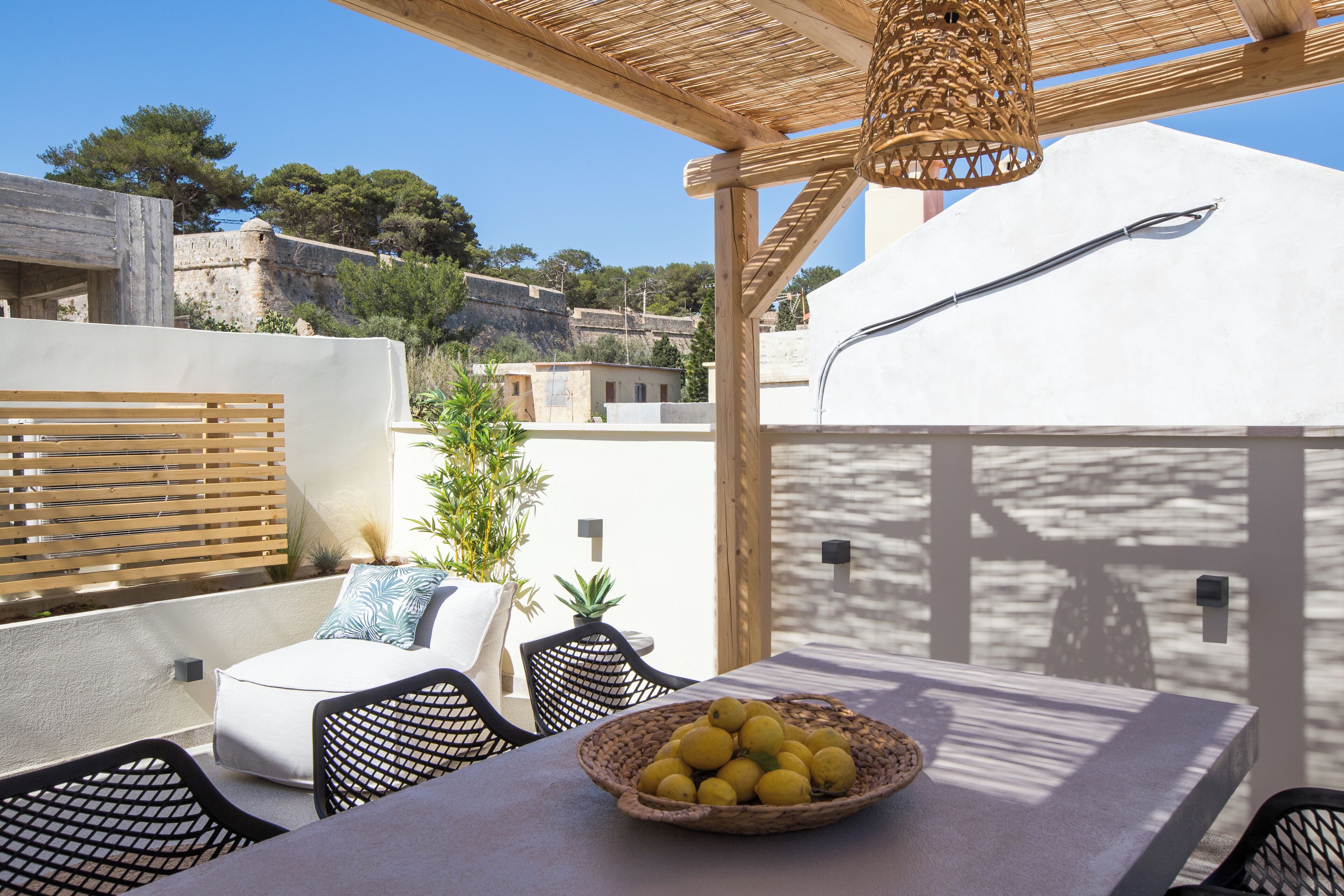 Comfort huis, uitzicht op stad | Terras