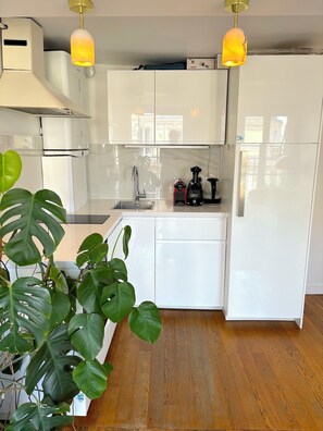 Fridge, oven, stovetop, dishwasher - L'appartement Colombier (Paris)