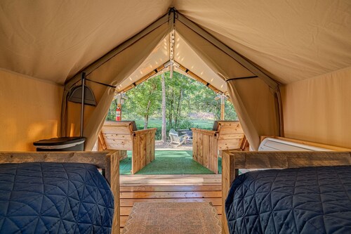 Luxe Creekside Safari Tent|Firepit|HVAC|Spa Bath
