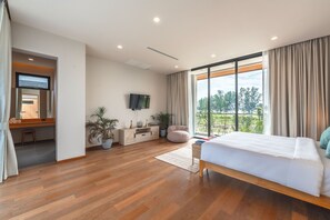 Villa Design, 3 camere da letto, vista piscina | Wi-Fi gratuito, lenzuola