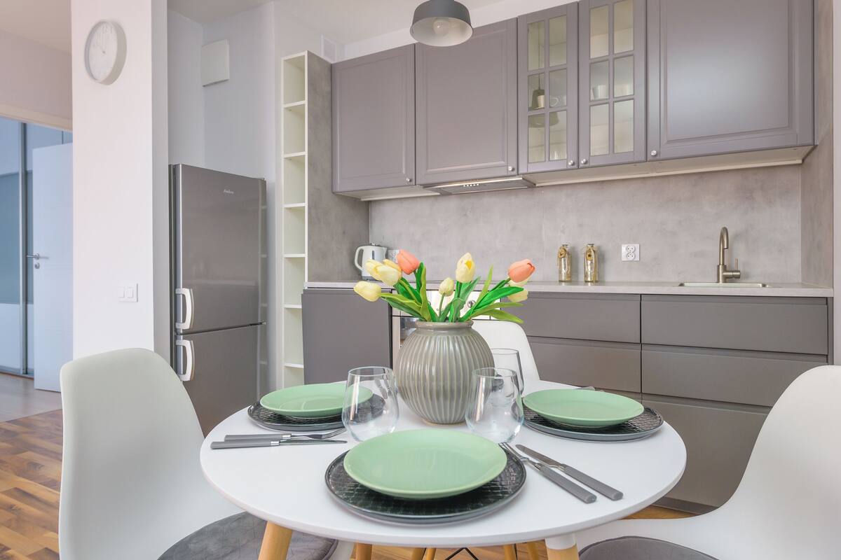 Apartament (155) | Dapur peribadi | Peti sejuk, dapur, cerek elektrik