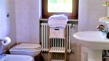 Dusche, Haartrockner, Bidet, Handtücher