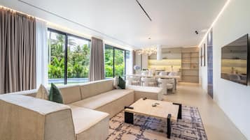 Smart TV 65-inci dengan saluran TV satelit dan Netflix