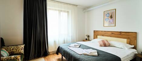 1 bedroom, iron/ironing board, travel crib, WiFi (free)