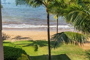 On the beach - Kealia Resort 608 Oceanfront Complex, Ocean View from Lanai (Kihei)