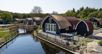 Modern House on a Pond in a Wooded Area