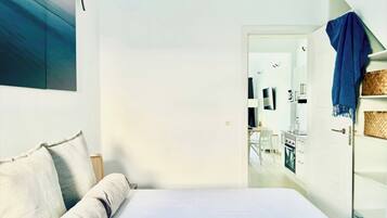 1 slaapkamer, een strijkplank/strijkijzer, reisbedje, wifi