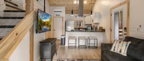Smart TV, fireplace