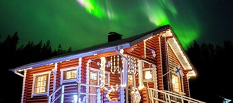 Lapin Villa Hiisi – Riverside Log Cabin with Sauna & Northern Lights