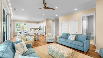 House, Private Pool, Ocean View | Living area | 75-inch Smart TV with digital channels, Netflix, Hulu