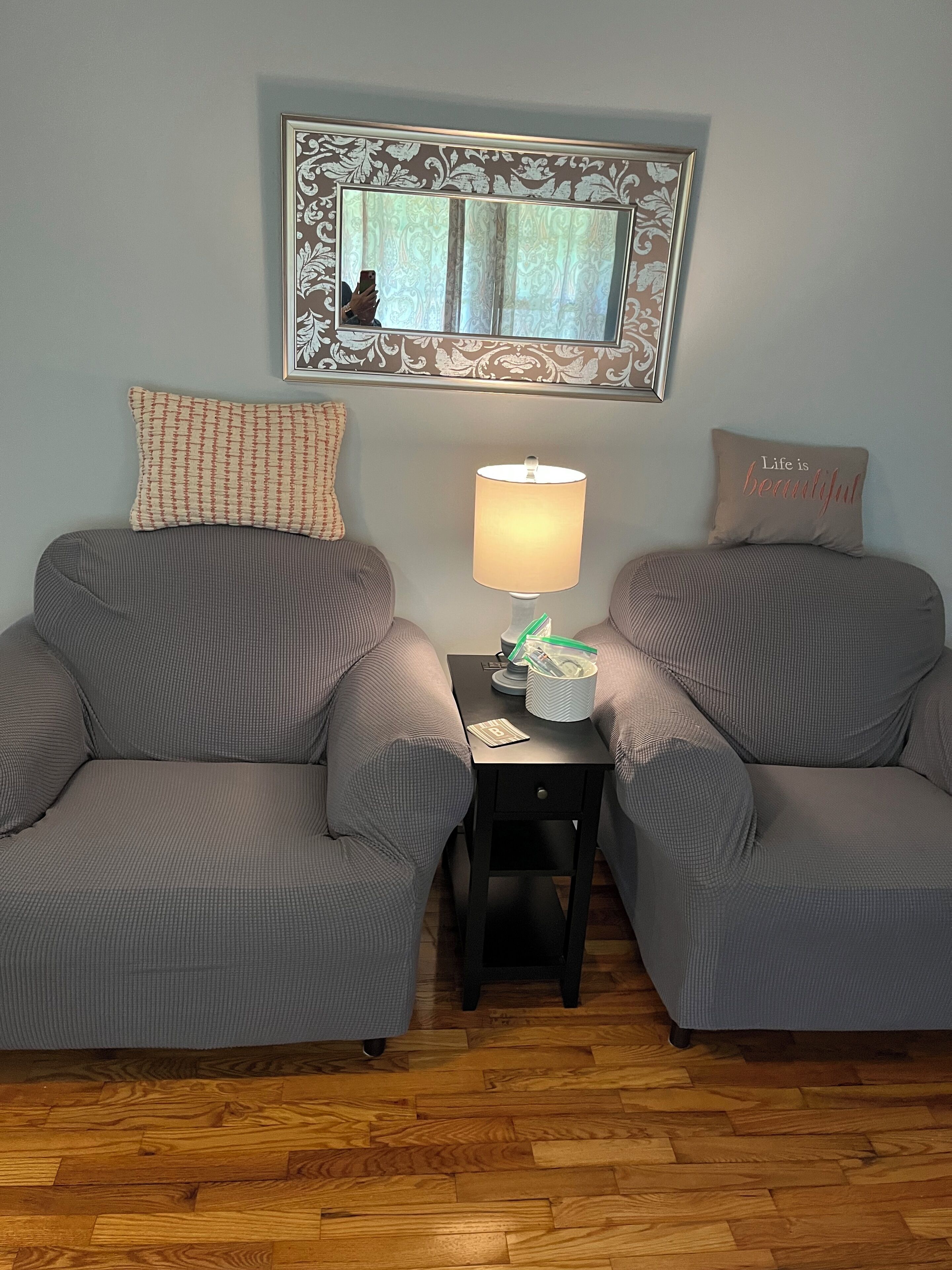 Smart TV, fireplace, DVD player