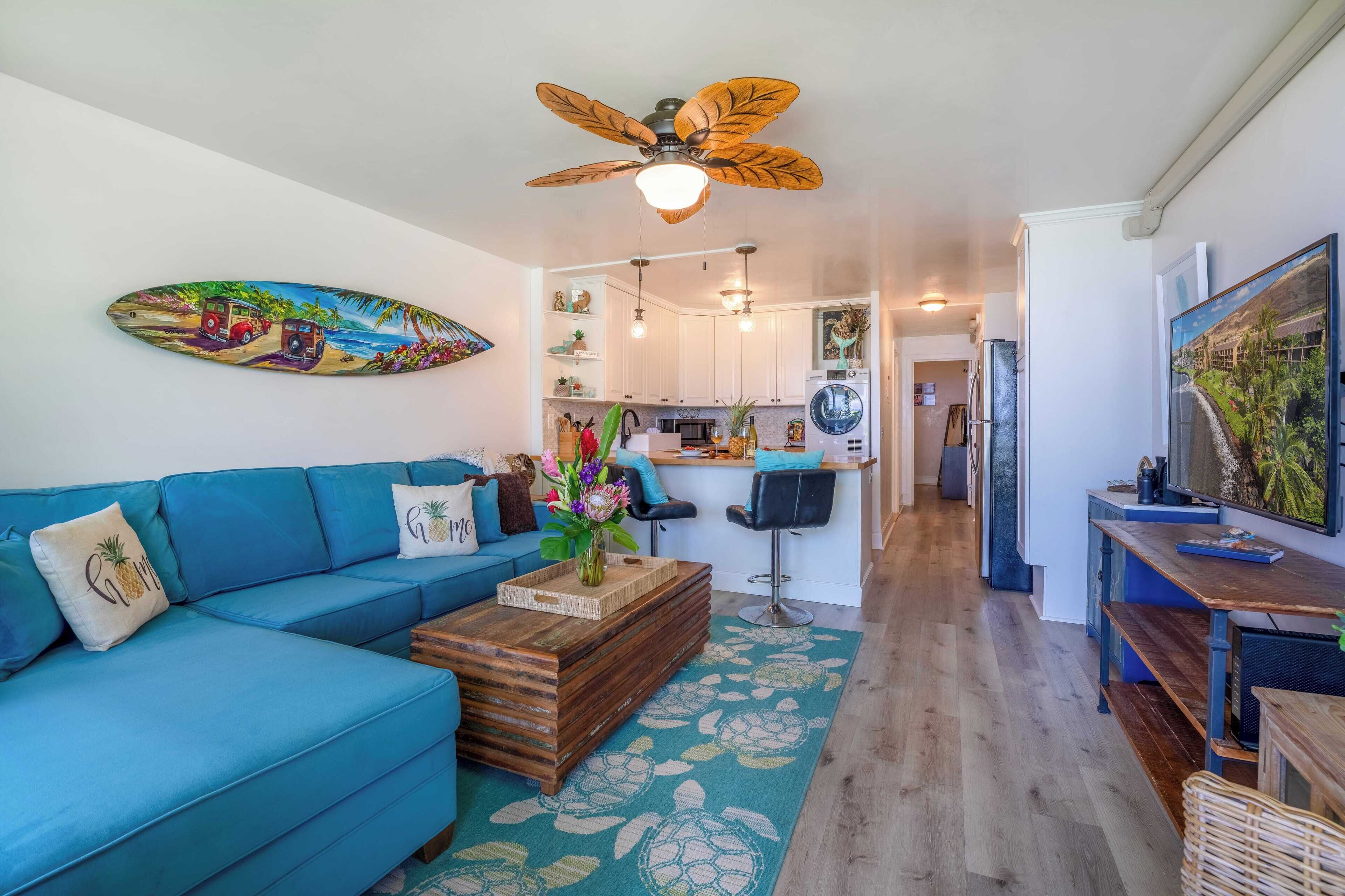 TV, DVD player, books