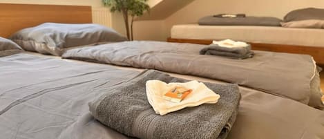 2 habitaciones, tabla de planchar con plancha, wifi y ropa de cama