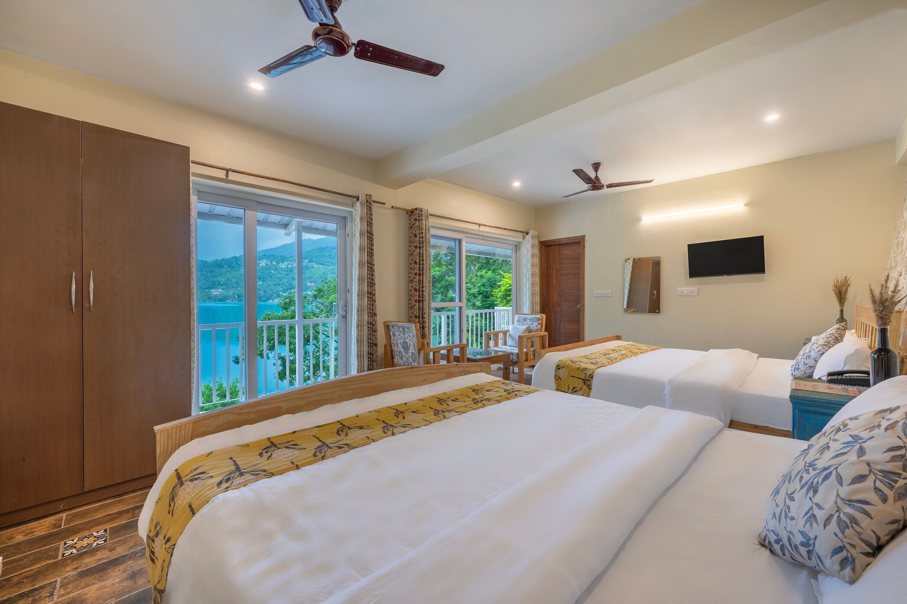 Family Quadruple Room, Balcony, Lake View | Desk, laptop workspace, blackout drapes, free WiFi