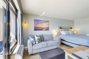 Iron/ironing board, Internet, bed sheets - Oceanfront studio with private balcony, pool, beach access, & snowbird friendly (Myrtle Beach)