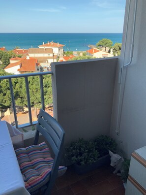 Property grounds - Breathtaking sea view, 100 m from the beach, 2-room walk-through apartment (Saint-Cyprien)