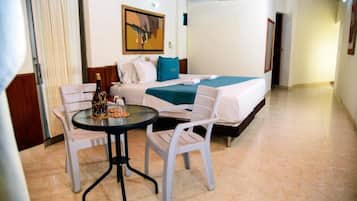 Luxury Double Room, Patio, Pool View | Egyptian cotton sheets, premium bedding, Select Comfort beds, free WiFi