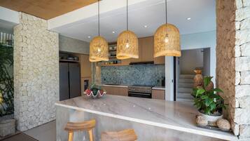 Oven, high chair, dining tables