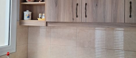 Family Apartment, Balcony, City View | Private kitchen | Full-sized fridge, oven, stovetop, cookware/dishes/utensils