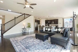 TV, fireplace, offices