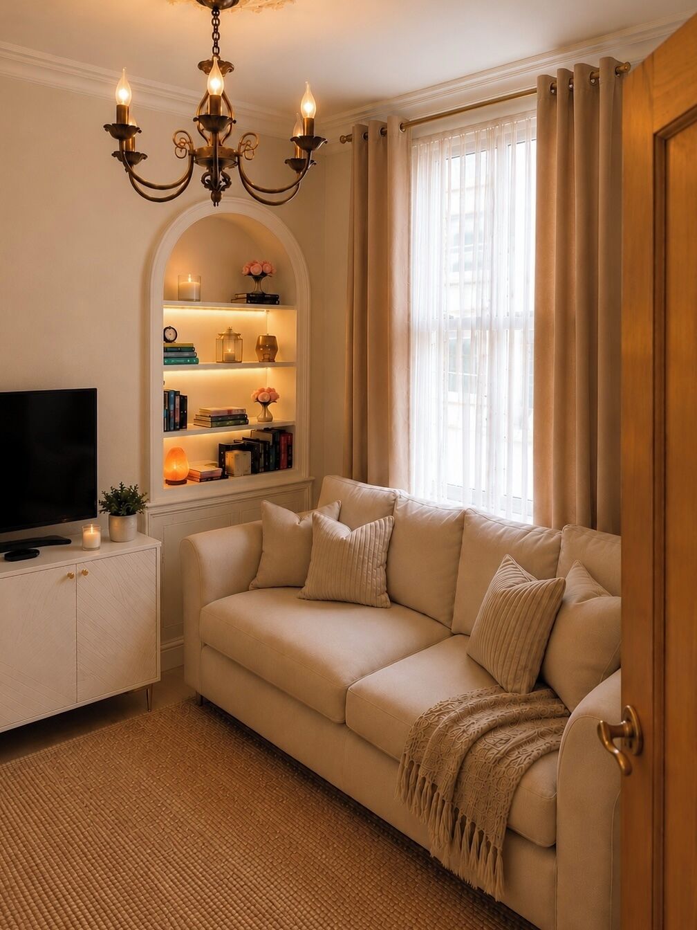 Smart TV, fireplace